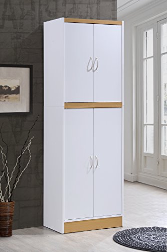 4 Door Kitchen Pantry with Four Shelves, Chocolate H95878