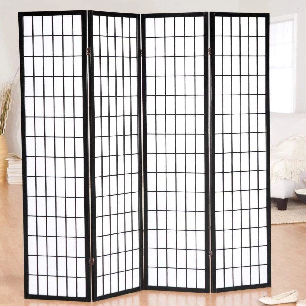 4 Panels Wood Shoji Room Divider Screen H579230