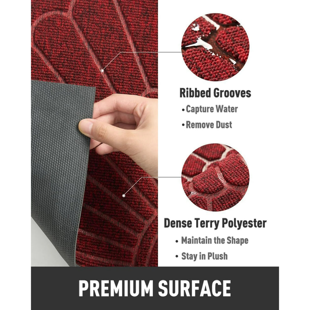 Red 24”x47” Durable Rubber Non Slip Door Mat I313244
