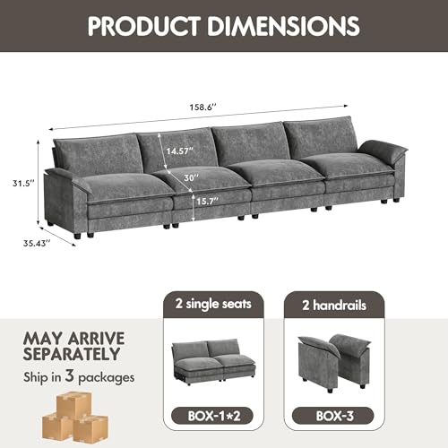 Light Grey L Shaped Chenille Sectional Sofa B71150