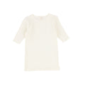 Lil Legs Ribbed Three Quarter Sleeve Tee - Ivory