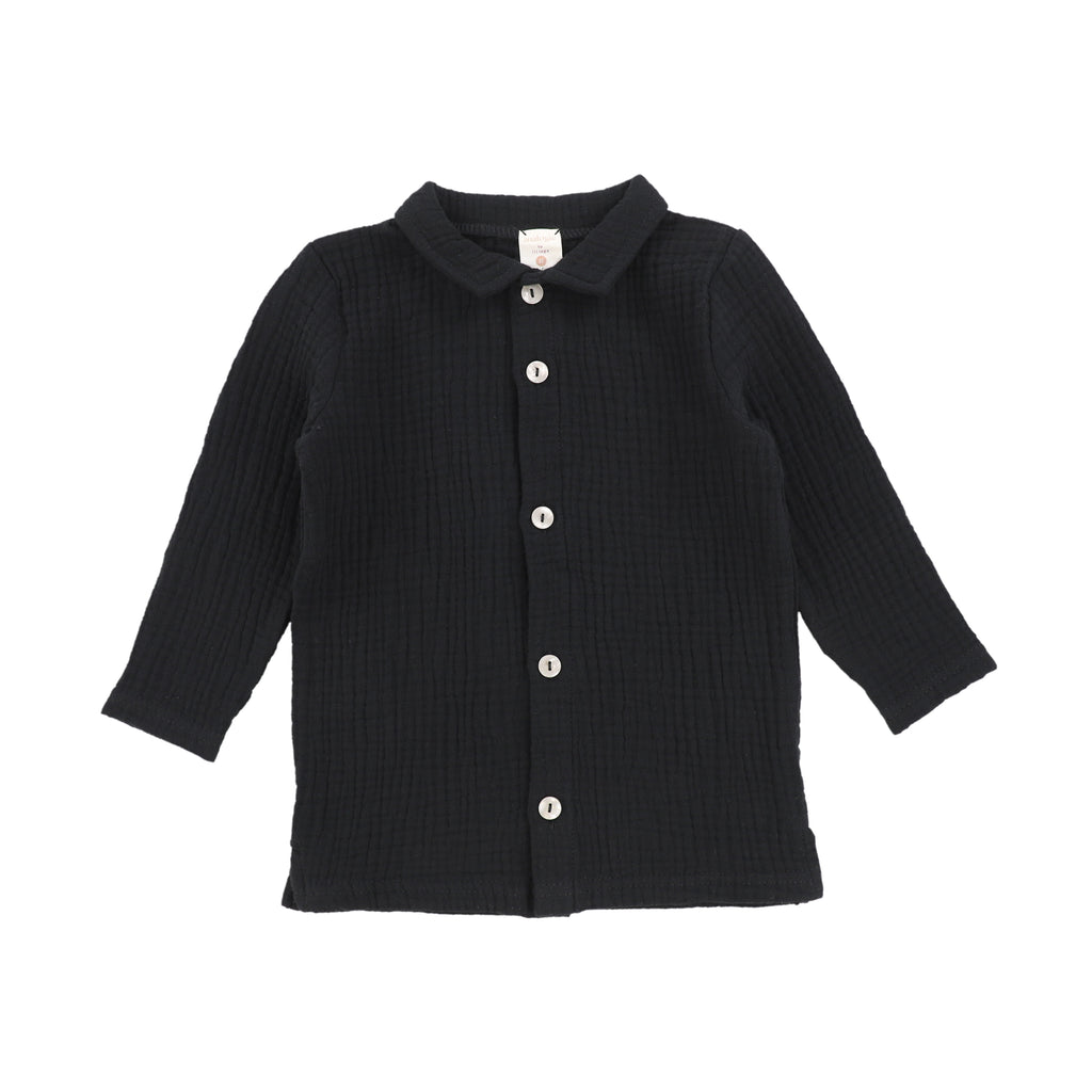 Analogie by Lil Legs Muslin Button Down Shirt - Black