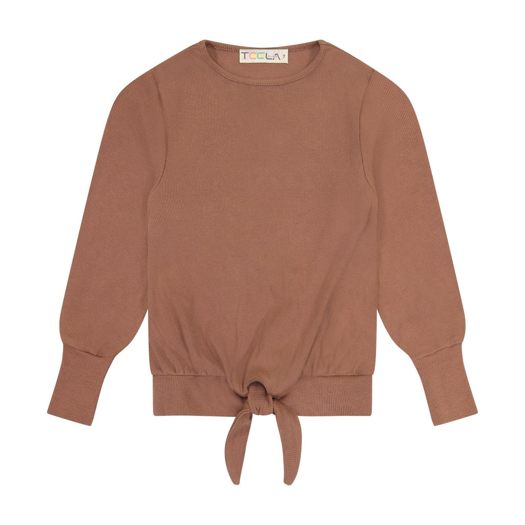 Teela Rib Tie Top - Camel